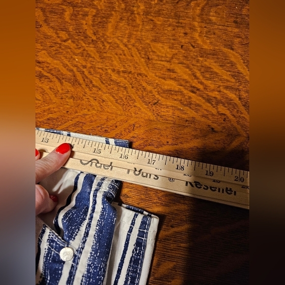 Philosophy Jeans White and Blue Striped Women's Size 8 - Picture 3 of 9